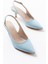 Kadın AYAKKABIST-1152 Bebe Mavi Rugan Günlük 7 cm Topuklu Kadın Ayakkabı 3