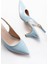 Kadın AYAKKABIST-1152 Bebe Mavi Rugan Günlük 7 cm Topuklu Kadın Ayakkabı 4