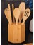 6 Parça Mutfak Gereçleri Seti – Çokgen Kaşıklık Standlı Spatula ve Servis Kaşıkları 1