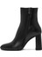Kadın Siyah Fermuarlı Kalın Yüksek Topuklu Deri Bot 25WFD131418 4