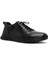 Erkek Siyah Bağcıklı Deri Casual Sneaker 25WFD692718 6