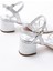 Kadın AYAKKABIK-888 Kadın Gümüş Ince Sarmal Bantlı Topuklu Ayakkabı 5