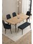 Mazaka Meşe Desen 80X132 Açılabilir Mdf Masa Yemek Odası Takımı, Mutfak Takımı 4 sandalye 1 Bench 2