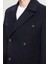 Ds Damat Regular Fit Lacivert Balıksırtı Denizci Metal Düğme Detaylı Kaşe Palto 3