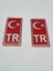 Fiat / Tofaş Tipo Uyumlu Plaka Tr Damla Etiket Türk Bayrağı 2'li / Tr Damla Sticker Su Geçirmez Solmaz 4,5 x 10 cm 3