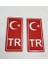Fiat / Tofaş Şahin Uyumlu Plaka Tr Damla Etiket Türk Bayrağı 2'li / Tr Damla Sticker Su Geçirmez Solmaz 4,5 x 10 cm 2