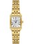 DK.1.14115-2 Dikdörtgen Kadran Romen Rakamlı 3 Atm Suya Dayanıklı Altın Renk Kadın Kol Saati 1