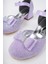 Kız Çocuk Mor Abiye Simli Kum Detaylı Fiyonklu Ayakkabı 2
