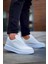 KB-006 Beyaz Cilt Yüksek Taban Bağcıklı Günlük Erkek Ayakkabı 1