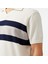 Erkek Krem Classic Fit Çizgili Triko S55105T.1MA 4