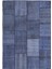 Teselya Mavi Patchwork Etnik Modern Desenli Yün Hav Toz Vermez Leke Tutmayan Salon Yolluk Mutfak El Dokuma Halı 1