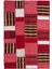 Teselya Pembe Patchwork Etnik Modern Desenli Yün Hav Toz Vermez Leke Tutmayan Salon Yolluk Mutfak El Dokuma Halı 1