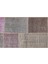 Teselya Pembe Patchwork Etnik Modern Desenli Yün Hav Toz Vermez Leke Tutmayan Salon Yolluk Mutfak El Dokuma Halı 5