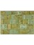 Yeşil Patchwork Etnik Modern Desenli Yün Hav Toz Vermez Leke Tutmayan Salon Yolluk Mutfak El Dokuma Halı 1