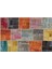 Gri Patchwork Etnik Modern Desenli Yün Hav Toz Vermez Leke Tutmayan Salon Yolluk Mutfak El Dokuma Halı 1