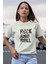 Rock And Roll Baskılı / Kadın Çok Renkli T-Shirt %100 Pamuk Regular Fıt Rahat Kalıp 1
