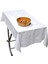 Beyaz Sade Happy Camper Pamuk Dokuma Çevre Dostu Kamp Karavan Masa Örtüsü 120 cm 2