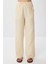 Çizgili Cepli Müslin Pantolon LYY0110 Sarı Kemik 3