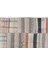 Kahverengi Patchwork Etnik Modern Desenli Yün Hav Toz Vermez Leke Tutmayan Salon Yolluk Mutfak El Dokuma Halı 3