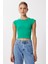2’li Paket Basic Fitilli Örme Crop Bluz LMX0123 Yeşil Koyu Pembe 5