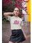 777 Hey Lucky Girl Baskılı/ Kadın Çok Renkli T-Shirt % 100 Pamuk 1