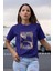 Stay Trıppy Baskılı / Kadın Çok Renkli T-Shirt %100 Pamuk Regular Fıt Rahat Kalıp 1