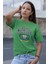 Mıchıgan 1817 Baskılı / Kadın Çok Renkli T-Shirt %100 Pamuk Regular Fıt Rahat Kalıp 1