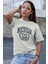 Mıchıgan 1817 Baskılı / Kadın Çok Renkli T-Shirt %100 Pamuk Regular Fıt Rahat Kalıp 1
