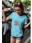 Berry Çilek Baskılı Regular Fıt / Mavi Renk T-Shirt %100 Pamuk 1