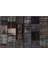 Kahverengi Patchwork Etnik Modern Desenli Yün Hav Toz Vermez Leke Tutmayan Salon Yolluk Mutfak El Dokuma Halı 1