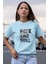 Rock And Roll Baskılı / Kadın Çok Renkli T-Shirt %100 Pamuk Regular Fıt Rahat Kalıp 1