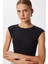 2’li Paket Basic Fitilli Örme Crop Bluz LMX0123 Siyah Ekru 3