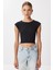 2’li Paket Basic Fitilli Örme Crop Bluz LMX0123 Siyah Ekru 4