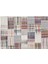 Bej Patchwork Etnik Modern Desenli Yün Hav Toz Vermez Leke Tutmayan Salon Yolluk Mutfak El Dokuma Halı 1