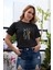 Bohem Desen Baskılı / Kadın Çok Renkli T-Shirt %100 Pamuk Regular Fıt Rahat Kalıp 1