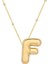 925 Ayar Gümüş Gold Balon F Harfi Kadın Kolye T7856 (491491) 1