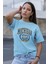 Mıchıgan 1817 Baskılı / Kadın Çok Renkli T-Shirt %100 Pamuk Regular Fıt Rahat Kalıp 1