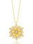925 Ayar Gümüş Gold Beyaz Taşlı Lotus Çiçeği Kadın Kolye T7537 (491491) 1