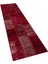 Kırmızı Patchwork Etnik Modern Desenli Yün Hav Toz Vermez Leke Tutmayan Salon Yolluk Mutfak El Dokuma Halı 3