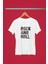 Rock And Roll Baskılı / Kadın Çok Renkli T-Shirt %100 Pamuk Regular Fıt Rahat Kalıp 2