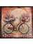 Retro Çiçekli Bisiklet Temalı Uv Baskılı Alüminyum Dekoratif Levha– Metal Duvar Süsü 2