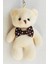 Peluş Krem Fiyonklu Ayıcık Anahtarlık -11CM - Oyuncak - Çanta Süsü - Doğum Günü 3