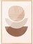 Ahşap Çerçeveli Tablo, Bej Renkli Modern Formlar Abstrakt Çizim, Salon Dekoru Poster No: 107958 1