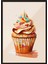 Siyah Çerçeveli Tablo, Cupcake Illüstrasyonu – Renkli Tatlı, Mutfak Dekoru Poster No: 109426 1