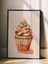 Siyah Çerçeveli Tablo, Cupcake Illüstrasyonu – Renkli Tatlı, Mutfak Dekoru Poster No: 109426 2