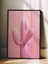 Siyah Çerçeveli Tablo, Pembe Kaktüs Minimal Çizim, Yatak Odası Dekoru Poster No: 109393 2