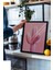 Siyah Çerçeveli Tablo, Pembe Kaktüs Minimal Çizim, Yatak Odası Dekoru Poster No: 109393 3