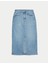 Yırtmaç Detaylı Midi Denim Etek 5