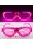 Pembe LED Işıklı Parti Gözlüğü - Neon Glow Şerit Gözlük 3 Modlu (4887) 4