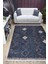 Toszek Lacivert Modern Etnik Desenli Makinada Yıkanabilir Hav Toz Vermez Leke Tutmayan Kaymaz Taban Dijital Makine Baskı Salon Yolluk Mutfak Halı 3